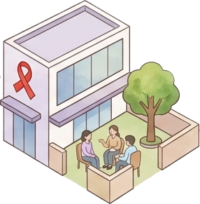 레드리본센터 운영 일러스트