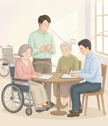 노인장기요양서비스 일러스트