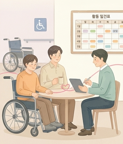 장애인활동지원서비스 일러스트